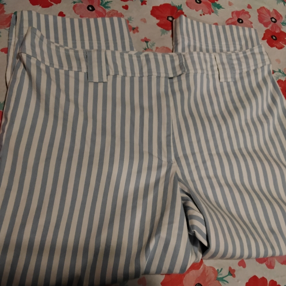 Talbots Women's size 16 cotton spandex cropped capri pants Stretch 35W 22.5L